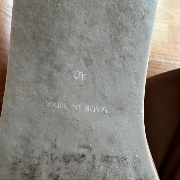 Free People Harbor leather flatform slide sandals tan/neutral size 40 - Picture 9 of 10